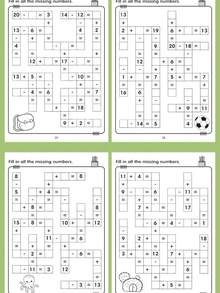 32-Page Children's Math Puzzle Workbook, Includes 20 Fill-In-The-Blank Games, Mental Arithmetic (Addition & Subtraction) Practice, Brain Teasers To Spark Interest In Math, Stationery, Learning Supplies, Educational Games, Home Learning, Pre-School Math Enrichment, Back To School Gift - Multicolor - View 7