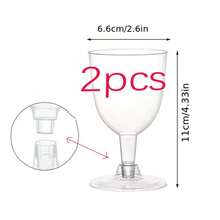 50只/30只/10只/2只套装复古香槟杯，可拆卸底座方便携带，钻石葡萄柄杯，水果杯，饮料杯，适用于生日派对、情人节、婚礼、用餐等场合，多用途家居用品 - 無色 - 查看 11