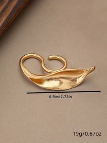 1pc Creative Personalized Fashion Metal Leaf Dual Finger Ring, Suitable For Women's Daily Wear And Vacation - Two-finger Leaf-shaped Ring - View 2