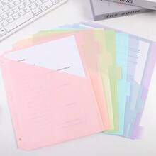 8个装塑料文件分隔页，8标签分隔页，适用于3孔活页夹，单口袋A4文件整理器，带口袋 - 套裝 - 查看 9