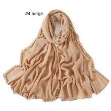 1pc Women's Chiffon Beaded Scarf, Malaysian Headscarf, Fresh And Sweet Long Scarf - Multicolor - View 24