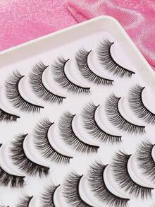 AYRMILLA 20Pairs Cat Eye Eyelashes Fox Natural False Eyelashes Fluffy Soft Dramatic 3D Mink Eye Black Thin Long Lash Multi-Layer Short Thick Eyelash Extended Large Volume Makeup Cross Wedding Parties Club Daily Work Meetings Comfortable Lashes - 黑色 - 查看 2
