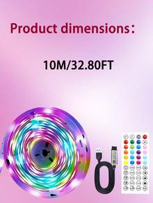 1 Set LED Light Strip, USB Powered, App Control, Music Sync Color Changing, Dimmable, Multiple Modes, Self-Adhesive, Available In Various Sizes, Suitable For TV/Computer Backlighting, Holiday, Indoor Home Decor, Bedroom Ambiance - Multicolor Light - View 17