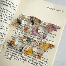 Libro de flores de nacimiento para amantes de los libros, soporte de página de libro de resina, soporte de página de pulgar de resina floral, separador de páginas, accesorios para libros, regalo para amantes de los libros, marcapáginas de flores secas, regalos del Día de la Madre, regalos de cumpleaños, regalos del Día del Padre, regalos navideños, regalos del mes de cumpleaños, regreso a la escuela - Multicolor - Ver 3