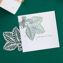 1个叶子金属切割模具，适用于剪贴簿、工艺品、压花、手工卡片和礼品卡制作工具 - A - 查看 4