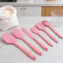 6pcs Silicone Scraper Set, Includes 6 Kitchen Tools With Silicone Brush Heads, Heat Resistant, Suitable For Scraping Food Residue, Baking, Cooking And Mixing In Various Scenarios - View 4