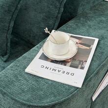 Comfortable 2-Seater Sofa, No Assembly Required, Plush Sofa With Cushions And Side Pockets, Green - Green - View 8