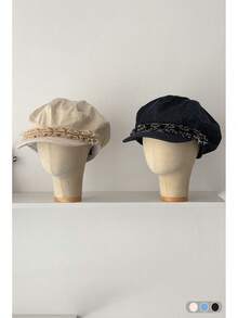 Sombrero octagonal vintage con flecos plisados de colores mixtos, gorra de periódico casual y versátil que favorece el rostro para mujer, boina, boina delgada y transpirable para protección solar casual, nuevo 2025, playa, vacaciones - Multicolor - Ver 2