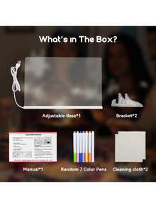 1PC USB LED Acrylic Note Board, Rewritable LED Message Memo Drawing Board, Warm White Light With 7 Color Pens, Scratch-Resistant Adjustable Erasable Drawing Supplies, Creative Birthday Gift & Party Home Office Decoration - View 9