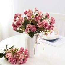 1PC Artificial Silk Flower - Carnation Bouquet, Simulated Bouquet, Suitable For Home, Dining Room, Living Room, Outdoor Garden Decoration, Used For Wedding, Family Garden And Party Decoration, Artificial Flowers, Wedding Flowers, Bridal Bouquet, Wedding Supplies, Wedding Decoration, Decorative Flowers, Spring Decoration - Light Purple - View 7