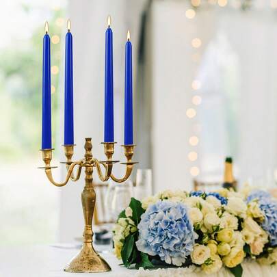 This Set Includes 12 Pcs Of 10-Inch Long Candle Sticks, Providing Elegant Blue, Green, And Purple Color Options. The Candles Feature Reliable Burn Design With Stable Flame, No Smoke And No Wax Dripping, Ensuring A Clean And Comfortable User Experience. Classic Cone Shape, Each Measuring 25.4 Cm (10 Inches) Tall And 2 Cm (0.8 Inches) In Diameter, Suitable For Most Standard Candle Holders.