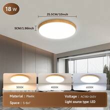 220V LED Ceiling Light, Available In Pure White/Wood Grain/Black/Gold, Home Decor Lighting Fixture, Suitable For Bedroom/Living Room/Study/Closet/Kitchen/Hallway/Studio/Office/Shop, Choose Appropriate Size Based On Usage Needs - LED Three-proof Ceiling Light - View 53