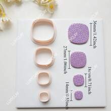 4 pièces/set Kits de fabrication de bijoux de forme géométrique, mini-découpoirs en argile géométrique pour boucles d'oreilles et fabrication de bijoux, moules en argile polymère avec bordure encadrée pour pendentifs et colliers faits main, découpoirs en argile polymère de forme diamant, carré, rectangle, hexagone, arche - Beige - Voir 14