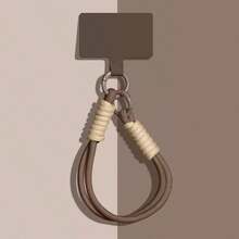 1 pieza Correa de cordón tejido de unicolor de caramelo multicolor con diseño desmontable hecho a mano, accesorio para teléfono, regalo de primavera - bandera - Ver 2
