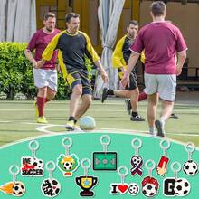 12 peças/Conjunto Chaveiro de Futebol em Lote, Lembrancinhas de Festa de Futebol, Chaveiro Dia dos Namorados para Amantes de Esportes, Chaveiros de Bola Divertidos Adequados para Mulheres, Homens, Jogadores de Time de Esportes, Festa de Aniversário - Visão 1
