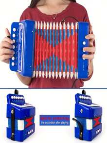 1pc Mini Accordion, 10-Key Control, Lightweight, Suitable For Adult Beginners, Learning Small Instrument - Perfect Musical Instrument Gift - Multicolor - View 3