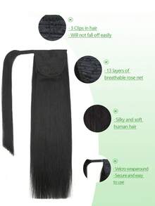 Tóc giả đuôi ngựa 13 lớp thoáng khí, thiết kế lưới hoa hồng, làm từ tóc thật, kèm 3 kẹp, mềm mại và bóng mượt, dễ đeo và tháo, thoải mái và bền lâu. - Nhiều màu - Xem 2