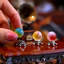 Gorgeous 1:12 Scale Magic Crystal Ball Model Set, Including One Crystal Ball And A Base. Exquisite Details Make It An Indispensable Decoration For Dollhouses And Mini Gardens. - 1 Set = One Crystal Ball + One Base - View 6