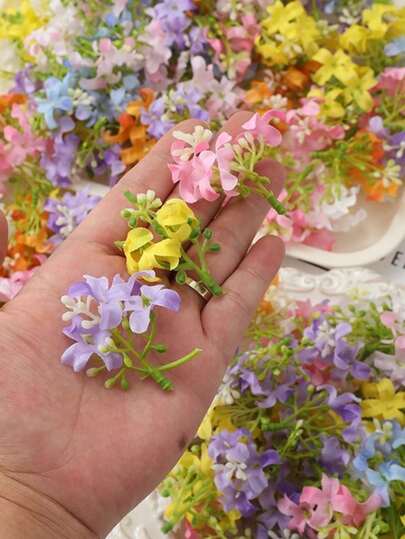 20/40pcs Artificial Flower Material Package Fake Flower Silk Flower Diy Handmade Headdress Garland Material Wedding Flower Pain Bag Valley Beauty Decoration