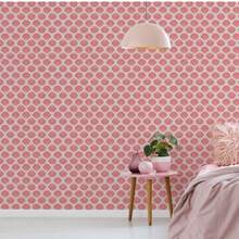 Pink Shell Removable & Reusable Wallpaper, 70s Retro Style, Self-Adhesive Or Traditional - 1PC - View 2