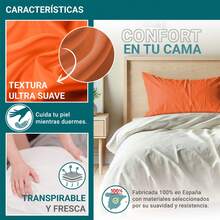 Ecommerc3 Pillowcase Pack Of 2, Cotton, 45x100 Cm, Flap Closure, Wide Variety Of Colors - 橘色 - 查看 5