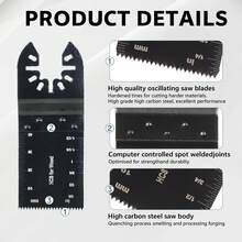 100Pcs Universal Oscillating Saw Blades Set 30-90mm Quick Release Multi-Tool Blades Wood Cutting Alloy Steel With Built-In Markers Compatible With Fein Ryobi - Black - View 11