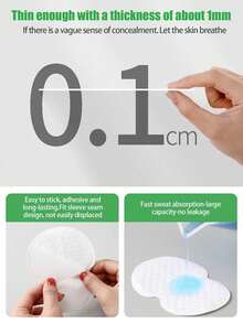 100pcs/Pack Underarm Sweat Pads, Unisex Disposable Sweat Absorbing Pads, Comfortable Seamless Design, Allow Skin Breathability, Suitable For Music Festivals, Valentine's Day, Summer Outdoor, Odor Removal - White - View 5
