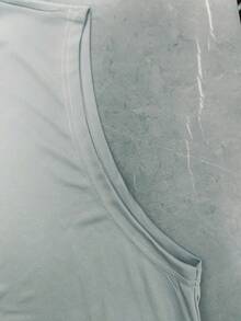 Plus Size Men's Holiday Casual Coconut Tree & Letter Print Tank Top - Grey - View 5