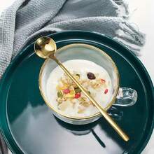 2件套 6.7英寸咖啡勺、搅拌勺、长柄茶匙、冰茶勺、长柄搅拌勺、浓缩咖啡勺，不锈钢材质，适用于混合饮料、奶昔 - 金色 - 查看 8