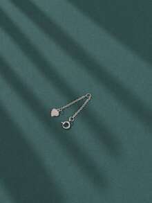 1pc S925 Sterling Silver Asymmetrical Heart Shaped Adjustable Chain Extender For DIY Jewelry Valentines - Extended Tail Chain - View 11