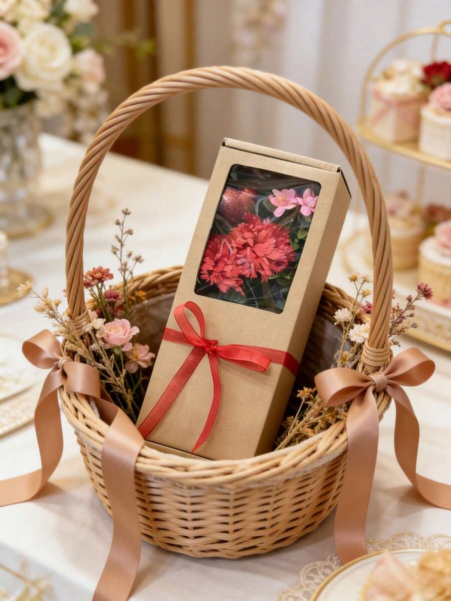 1 Box 13inch(H) Artificial Flower Gift Box, Suitable For Wedding, Birthday, Mother's Day, Teacher's Day, Thanksgiving, Party, Theme Events, Gifts - Multicolor - View 1