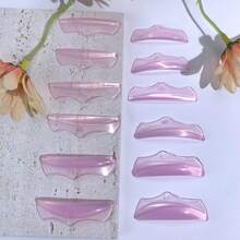 Libeauty 6 Pairs Pastel Pink Translucent Silicone Eyelash Perm Pads | Washable Reusable Lash Lift Shields | Cute Aesthetic Beauty Tool For At-Home DIY & Salon Lash Styling - Multicolor - View 10