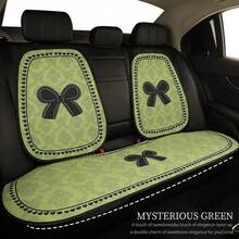 1 chiếc đệm ghế ô tô hình nơ màu xanh lá cây tươi mát, thoáng khí và thoải mái, phụ kiện nội thất ô tô đa năng, phù hợp cho phụ nữ. - Cây cung - Xem 2
