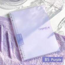 1本A5/B5三环活页笔记本，可拆卸活页本，高品质笔记本/记事本，适用于学生和办公用途 - 彩色 - 查看 20