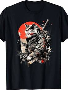 Camiseta con Estampado Gráfico, Manga Corta, Cuello Redondo, Top Casual para Verano y Primavera, Ropa de Mujer. Camiseta casual para hombre con estampado de anime, 100% algodón, transpirable para todas las estaciones, ideal para fiestas y actividades al aire libre, absorbe la humedad, cómoda, estilo urbano, para uso diario, excelente regalo para hombres y mujeres. - Negro - Ver 8
