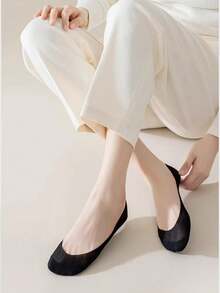 1/5双装 女士夏季超薄网眼透气隐形防滑浅口袜，适合日常穿着 - 彩色 - 查看 9