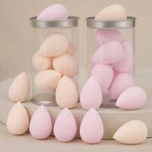 7个迷你化妆海绵，PVC桶装，超柔软不吸水干湿两用化妆海绵 - 彩色 - 查看 7