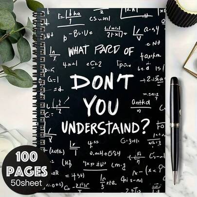 1pc Creative Math Formula Spiral Notebook, Helpful For Work And Study, Suitable For School Use, Eye-Catching. Suitable For Recording Diaries, Making Daily Plans, Or Using As Memos. Great Choice For Graduation Gifts Or Birthday Presents. 100-Page Large Capacity To Meet Diverse Writing Needs!