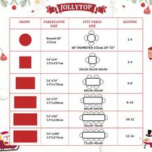 Rectangular Waterproof Christmas Tablecloth - Deer And Tree Design - Durable Polyester - Perfect For Parties, Home And Outdoors - Festive Table Decoration - 60x120/60x102 Inches - Gold 54"*79" - View 8