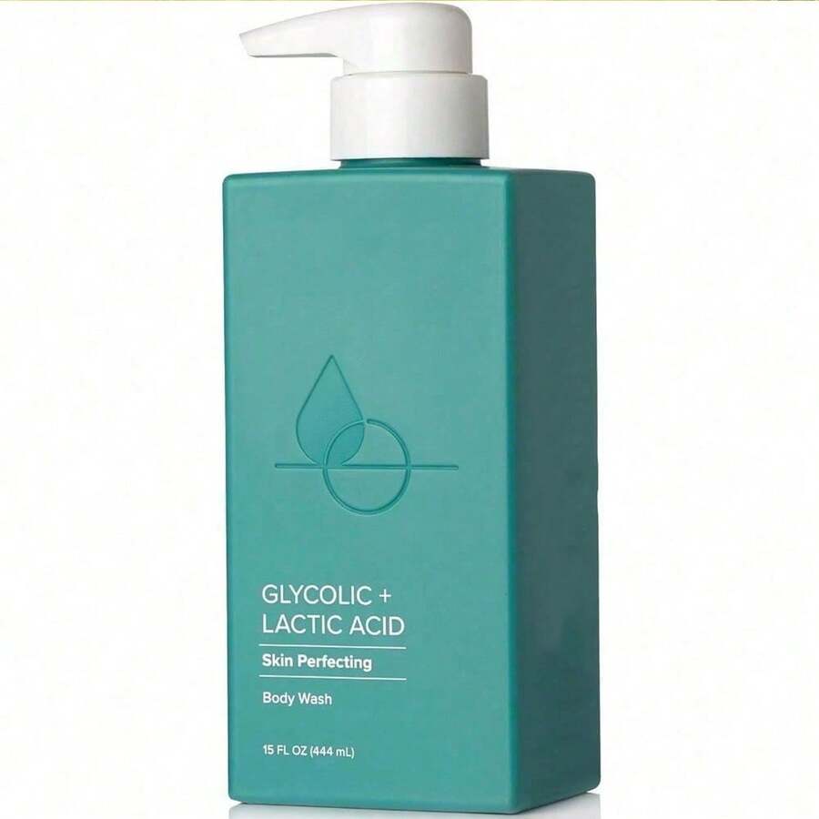 Glycolic Acid + Lactic Acid Exfoliating Body Wash Gel AHA Exfoliant Skin Care Body Cleanser   Anti Aging AHA Foaming Body & Face Wash, 15 Fl Oz