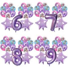 Authorized Purple Witch Themed Music Party Decorative Balloons, Cool Girl Children's Birthday Party Latex Balloon Decoration Set, Includes Purple Pentagram Balloons And Number Balloons, Suitable For Baby Shower Cake Table Party Supplies Gifts Toys Balloons - Balloon Set - View 2