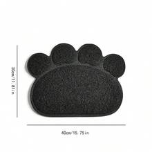 1片PVC防滑宠物猫砂垫，爪印图案，可用作猫砂盆垫和餐垫，耐刮擦 - 彩色 - 查看 17