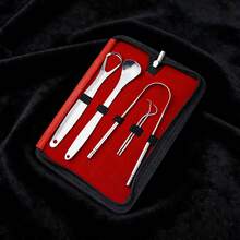 Bộ 5 dụng cụ cạo lưỡi bằng thép không gỉ, dụng cụ vệ sinh lưỡi cho người lớn bao gồm dụng cụ cạo lưỡi, tăm xỉa răng, dụng cụ chăm sóc răng miệng bền bỉ dành cho người lớn. - Bạc - Xem 7