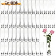 Tomnk 15/30/50pcs Glass Vases For Centerpieces, 7.5in Slim Flower Vases Wedding Table Decor For Single Rose Vases Bulk, Home Aesthetic Desk Decor, Party Decorations, Mother's Day Decor, Ideal Mother's Day Gift - 透明 - 查看 9
