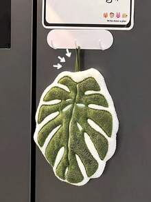 2pcs Green Turtle Leaf Hanging Hand Towels, Absorbent Coral Fleece Dish Cloth For Bathroom & Kitchen - Multicolor - View 9