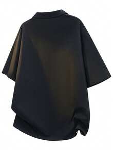 太同淼男士撞色滚边休闲运动T恤 - 黑色 - 查看 4