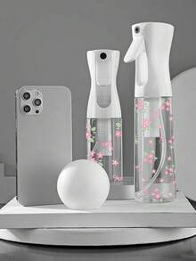 粉色花朵蝴蝶结图案透明PET可重复灌装旅行喷雾瓶，多用途细雾喷雾瓶，适用于旅行和商务出行，可用作卸妆喷雾瓶、可重复使用的美发喷雾瓶、持续喷雾瓶，也可用于头发造型、清洁、植物喷洒、面部保湿等。 - 彩色 - 查看 4