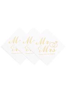 100/50/20pcs Rhinestone Foil Wedding Napkins, 3-Ply Disposable Dinner Napkins, Wedding Table Decor Napkins, White Wedding Napkins, Bridal Shower Decorations - Multiple Styles - View 6