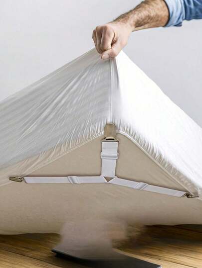 4Pcs Adjustable Bed Sheet Fixer Duvet Cover Clips Sofa Cover Tablecloth Tent Clips Metal Anti-Slip Fastener Home Bedroom Bedding Accessories Bed Comforter Set Bedding Bedroom Decor Room Decor Bed Sheet