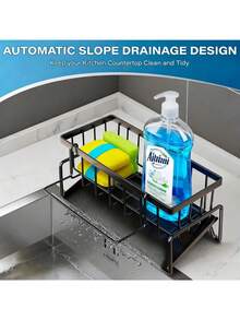 1pc Stainless Steel Kitchen Sink Organizer Rack With Sponge Holder, Soap Dish, Cloth Hook, 2026 New Kitchen Sink Basket, Sink Storage Basket, Sink Basket Organizer - Multicolor - View 7